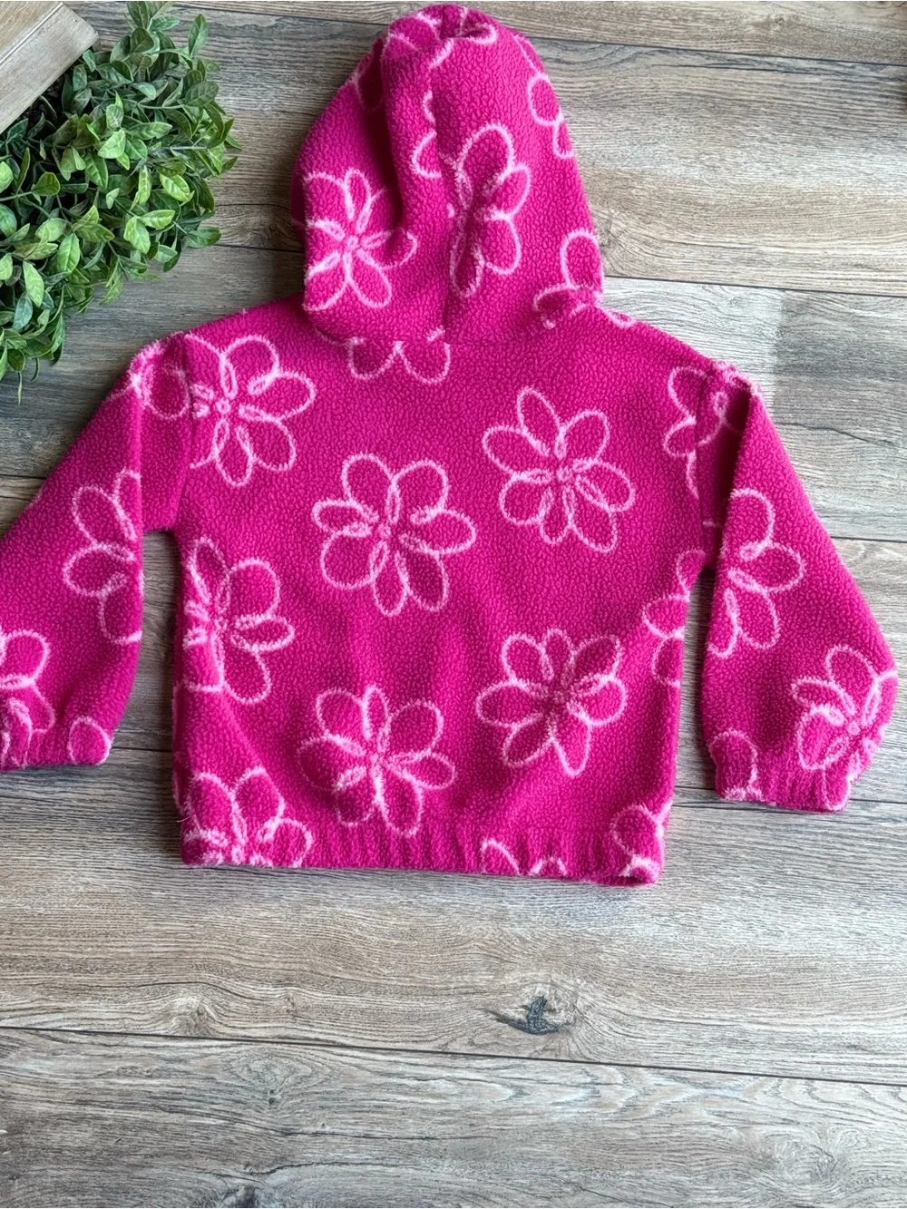 Carter's Hot Pink Floral Fleece Hoodie